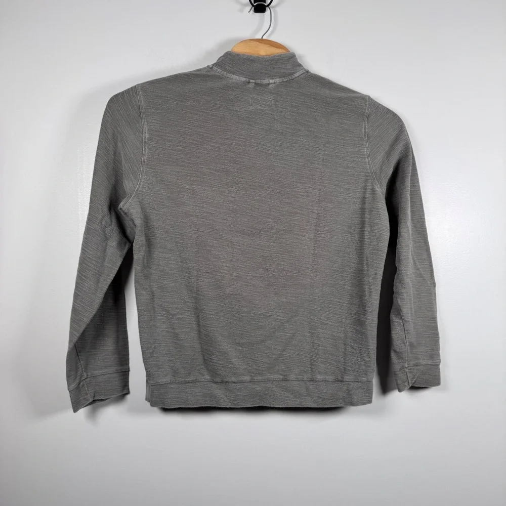 Marine Layer Men Large Olive Grey Textured Slub Knit Long Sleeve Henley Pullover